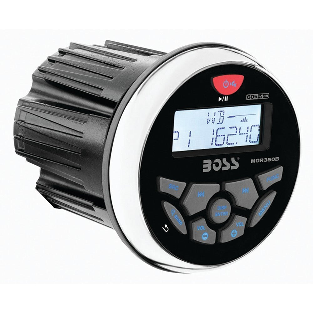 BLUETOOTH<sup>&reg;</sup> IN-DASH GAUGE RECEIVER PACKAGE W/ 6-1/2" MARINE SPEAKERS (BOSS AUDIO)