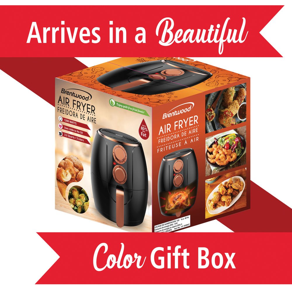 Brentwood Af-300Bkc 3.2 Quart Electric Air Fryer Timer And Temp Control- Black