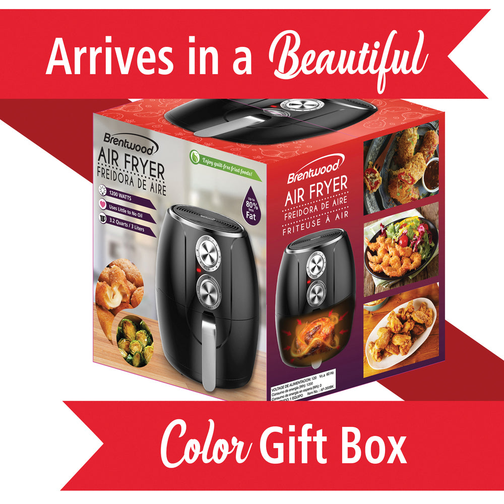 Brentwood Appliances AF-300BK Air Fryer with Timer and Temperature Control