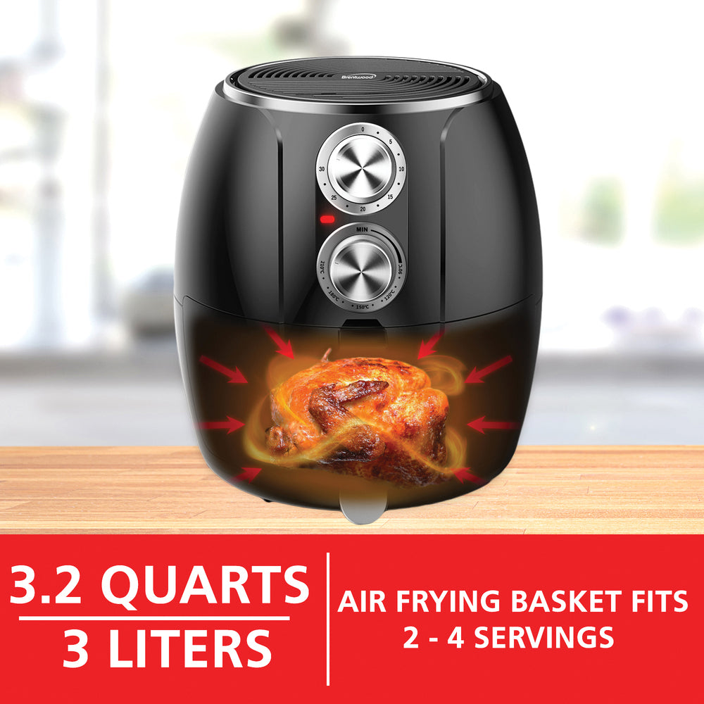 Brentwood Appliances AF-300BK Air Fryer with Timer and Temperature Control