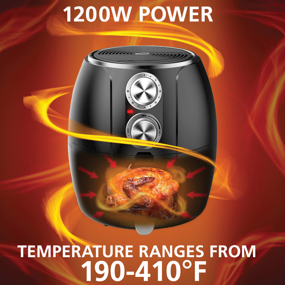 Brentwood Appliances AF-300BK Air Fryer with Timer and Temperature Control