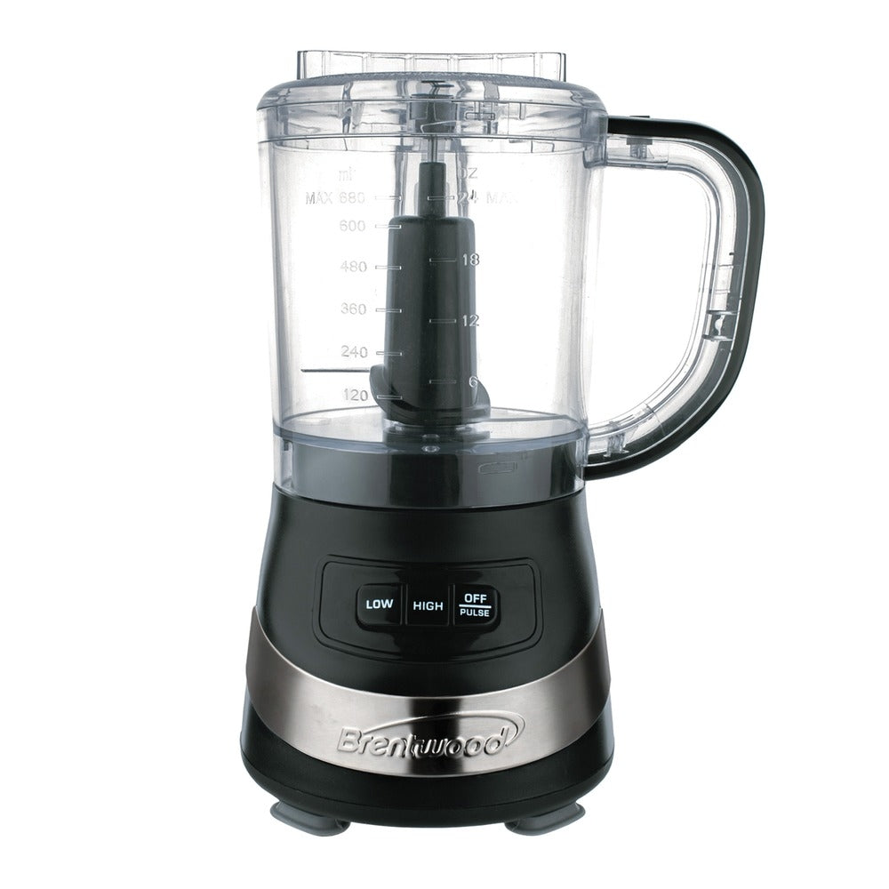 Brentwood FP-549BK 3-Cup Food Processor Black with Stainless Steel Blades