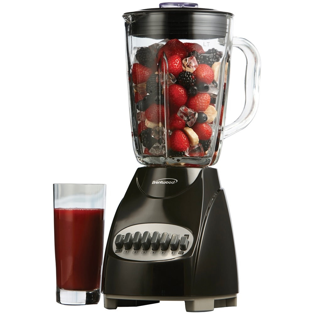Brentwood JB-920B Blender Glass Jar Black 12 Speed