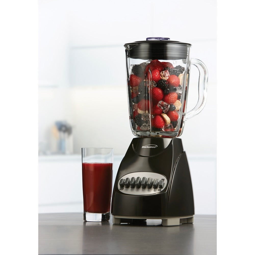 Brentwood JB-920B Blender Glass Jar Black 12 Speed