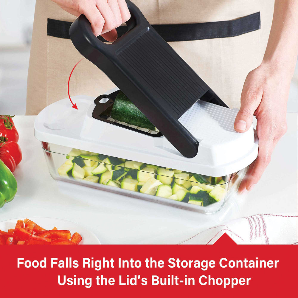 Brentwood KA-5023BK Pro Food Chopper with 6.3 Cup Storage - Vegetable Dicer and Mess-Free Container