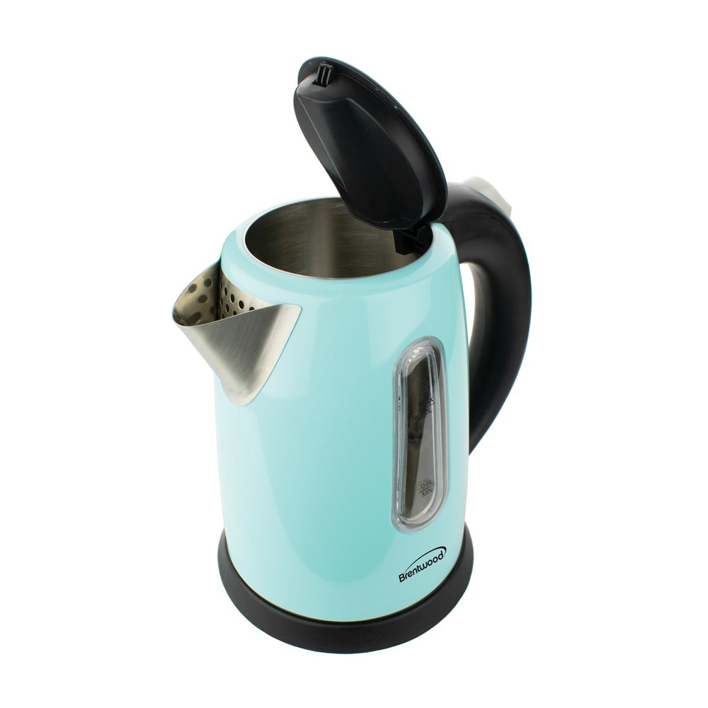 Brentwood KT-1710BL Electric Kettle - 1 Liter Stainless Steel Cordless (Blue)