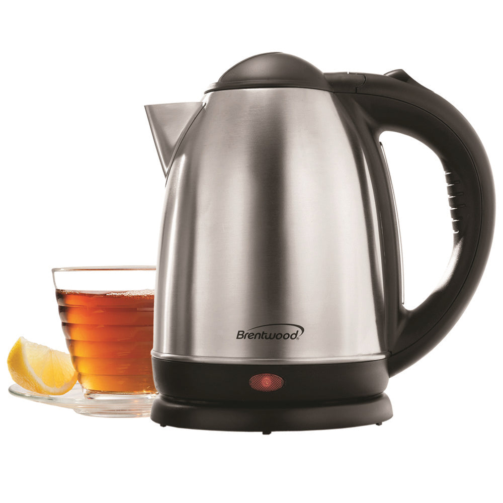 Brentwood KT-1790 Electric Tea Kettle 1.7L Stainless Steel Cordless Auto Shut Off