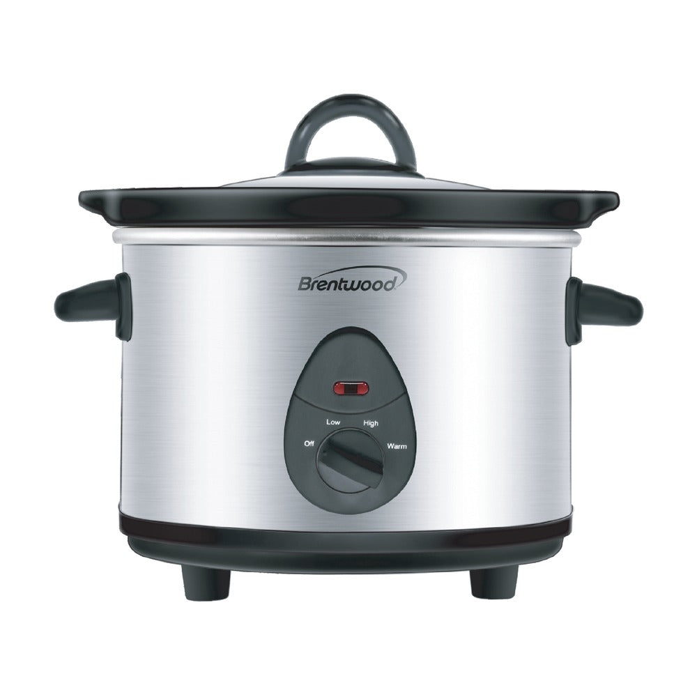Brentwood SC-115S 1.5 Quart Slow Cooker Stainless Steel 3 Settings Image 1
