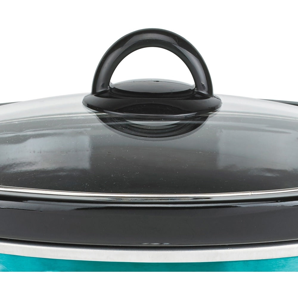 Brentwood SC-140BL 4.5 Quart Slow Cooker with Scallop Pattern in Blue