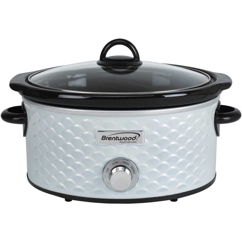 Brentwood SC-140W Slow Cooker with 4.5 Quart Capacity in White Image 1