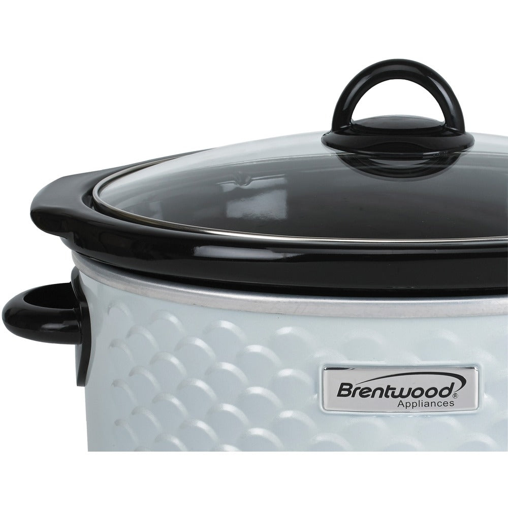 Brentwood SC-140W Slow Cooker with 4.5 Quart Capacity in White