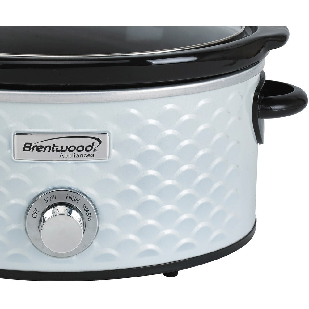 Brentwood SC-140W Slow Cooker with 4.5 Quart Capacity in White