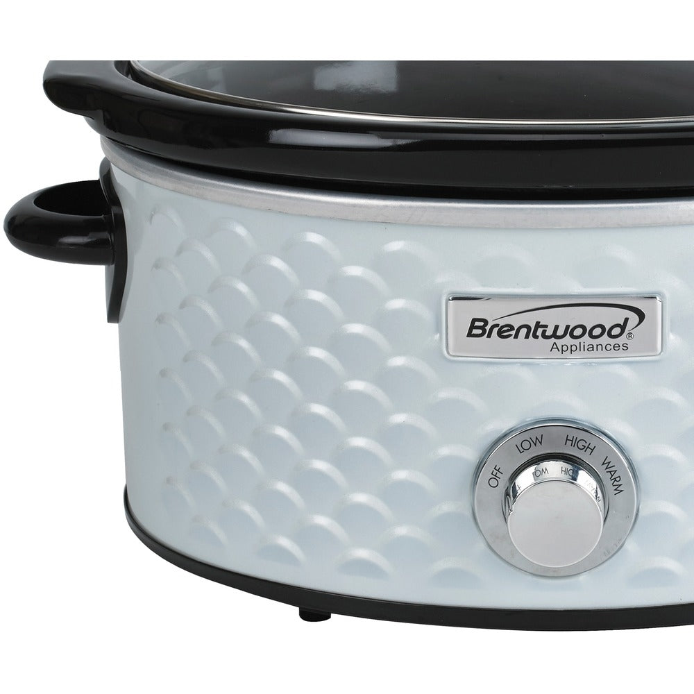 Brentwood SC-140W Slow Cooker with 4.5 Quart Capacity in White