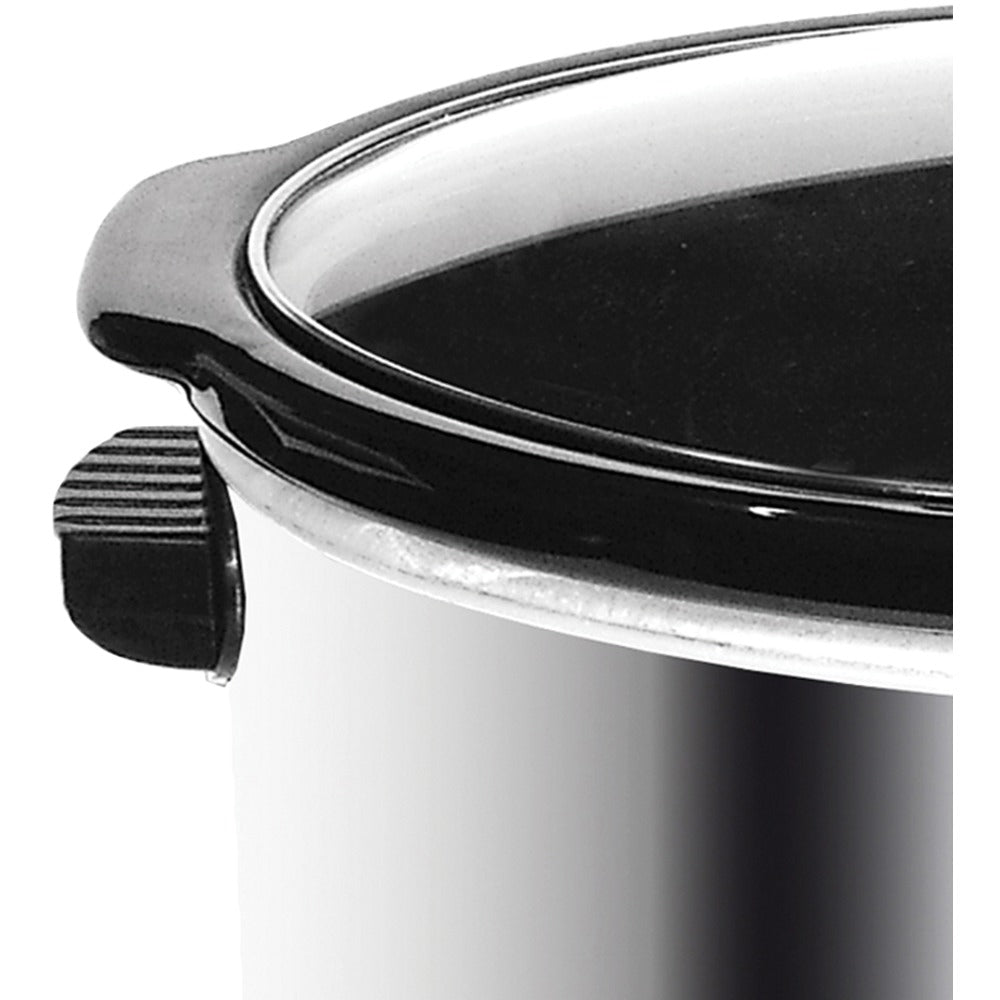 Brentwood SC-170S Slow Cooker 7.5L Stainless Steel Black LED Power Indicator