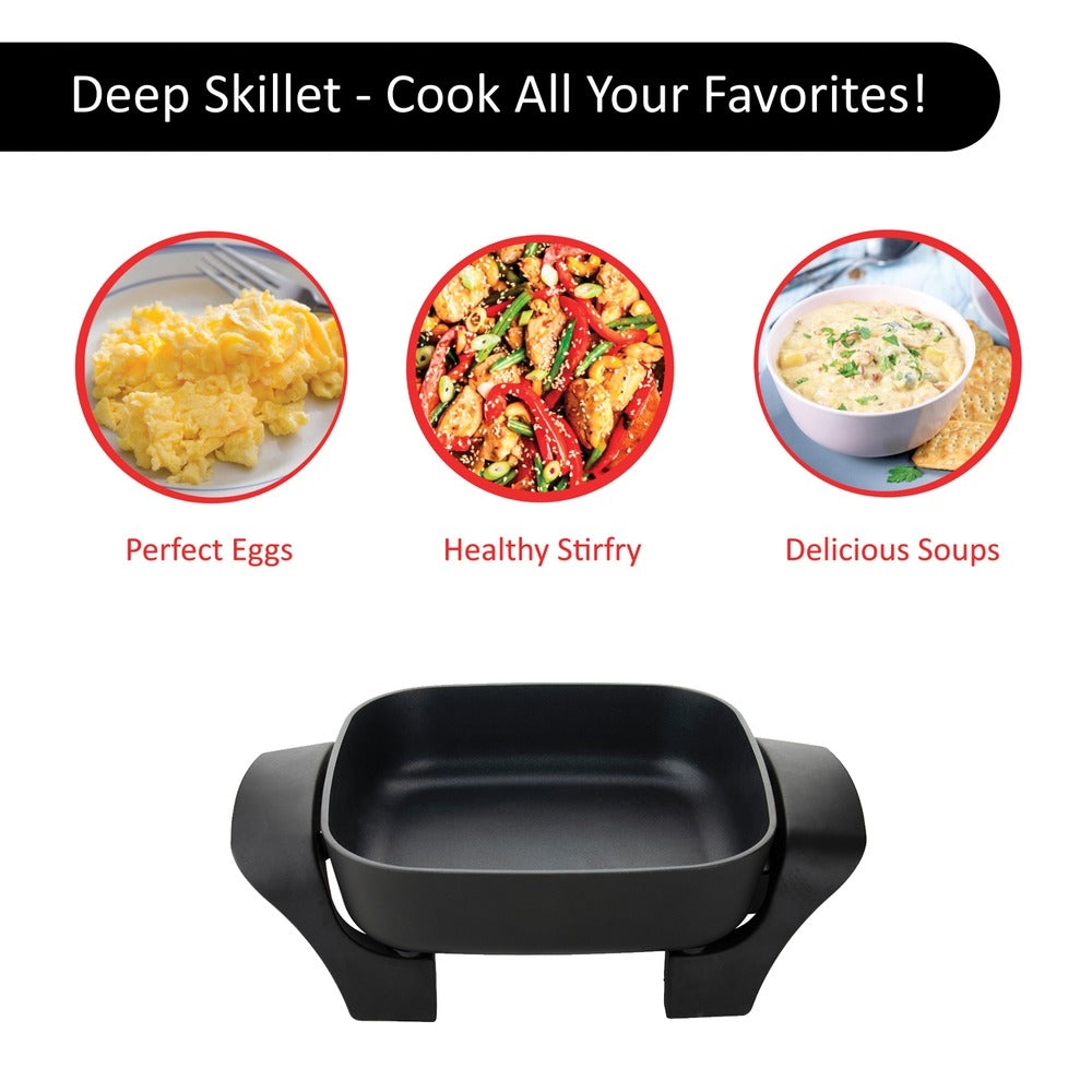 Brentwood SK-46 Electric Skillet with Glass Lid