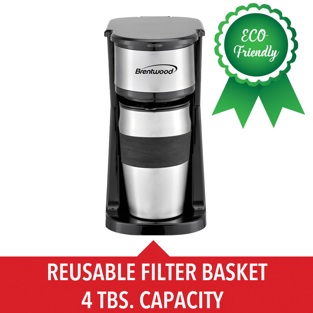 Brentwood TS-113BK Portable Coffee Maker 14oz Travel Mug Black