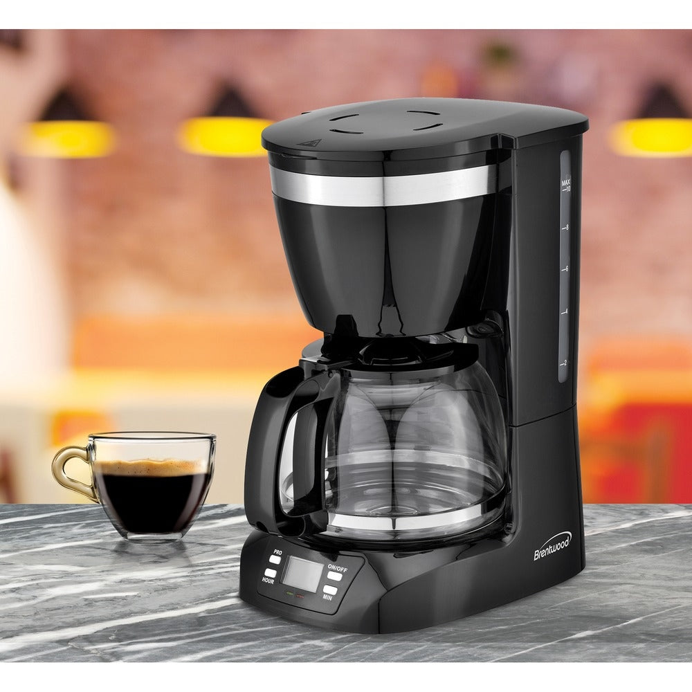 Brentwood TS-219BK 10-Cup Digital Coffee Maker with Programmable Timer