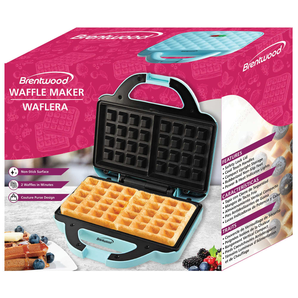Brentwood TS-239BL Waffle Maker with Non-Stick Plates