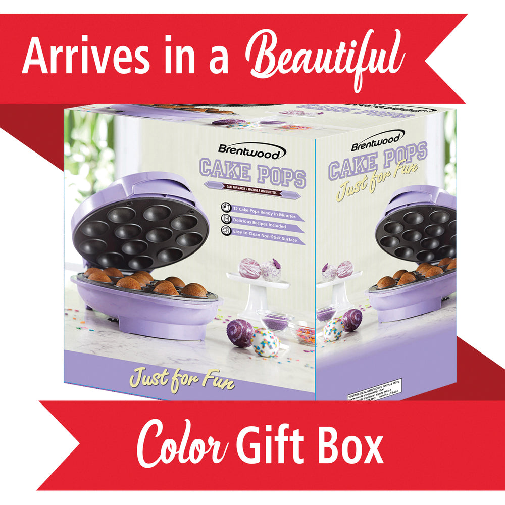 Brentwood TS-254 Cake Pop Maker - Bake 12 Pops in Minutes
