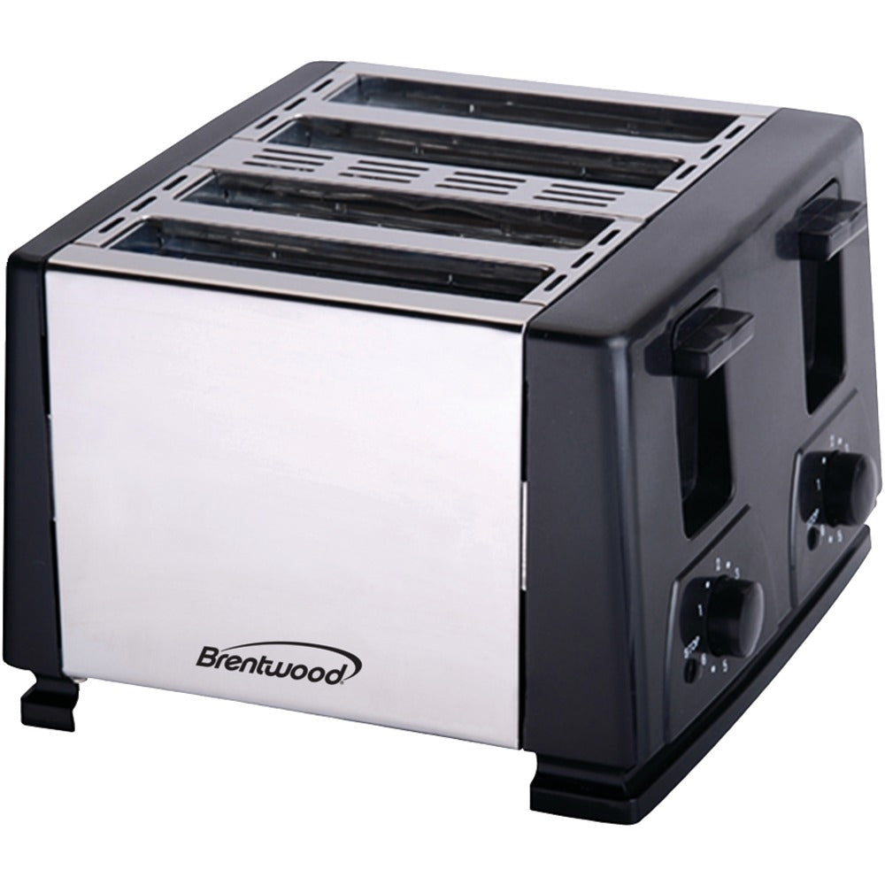 Brentwood TS-284 4-Slice Toaster - Black/Silver - 1300W Image 1