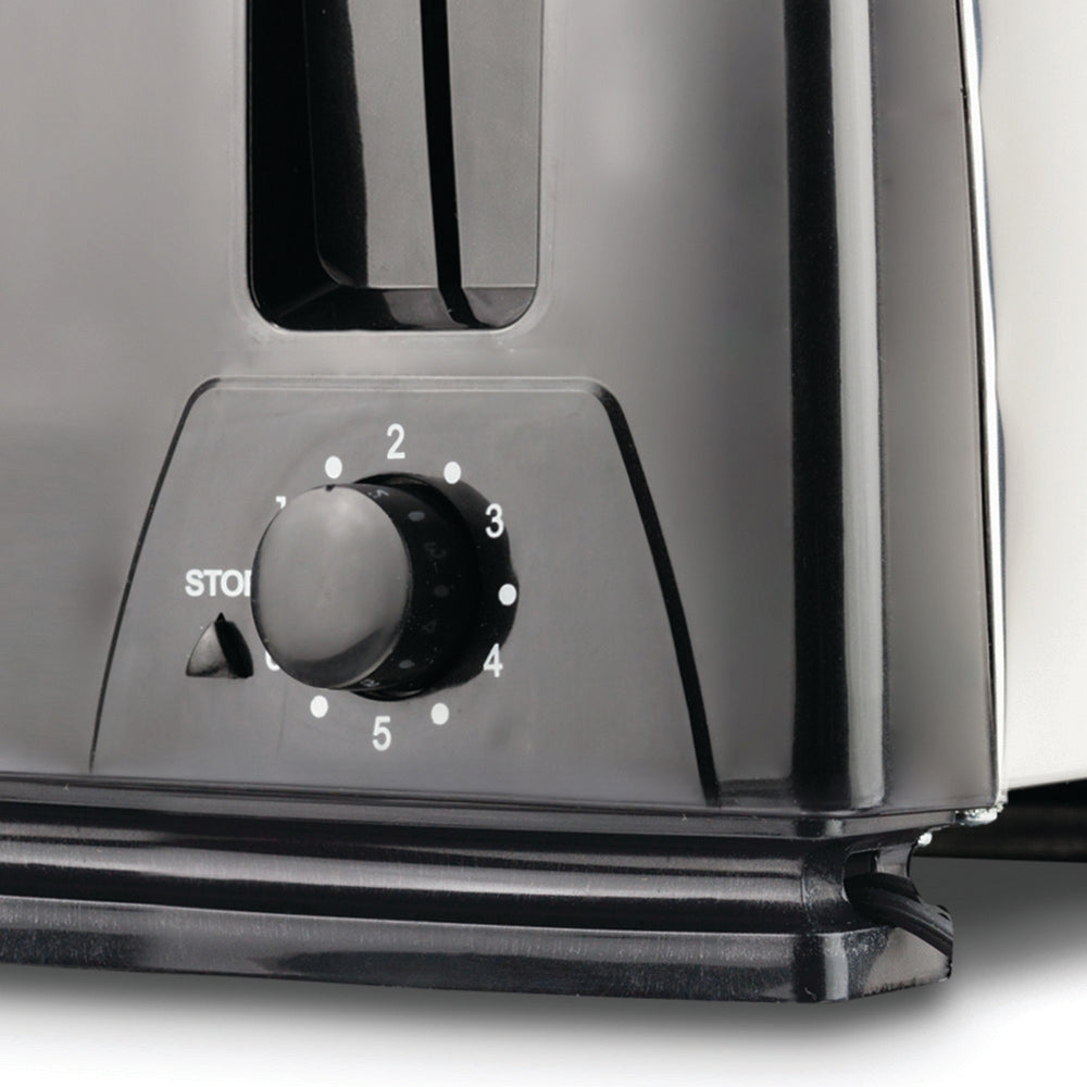 Brentwood TS-284 4-Slice Toaster - Black/Silver - 1300W