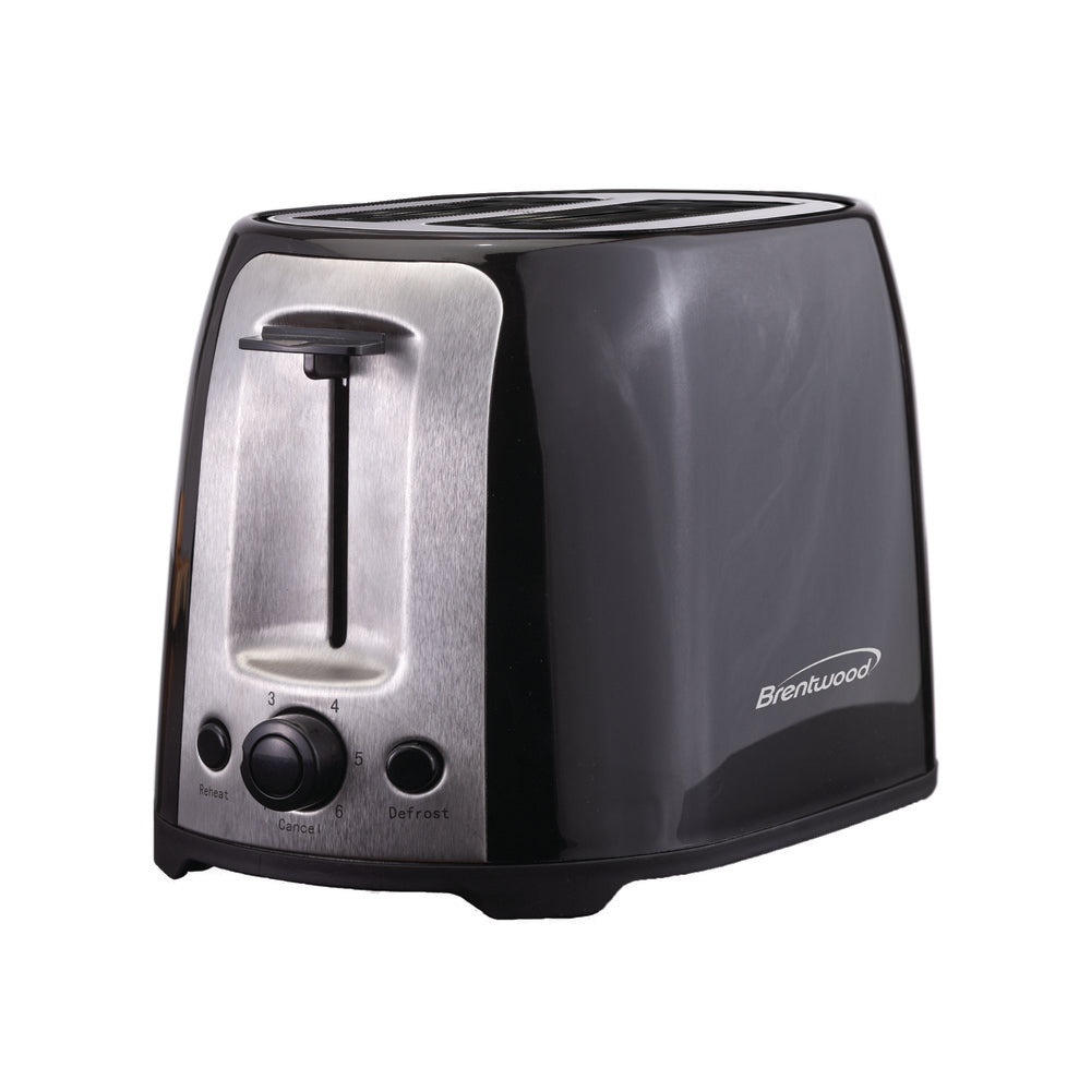 Brentwood Ts-292B 2 Slice Toaster with Wide Slots; Black/Stainless Steel