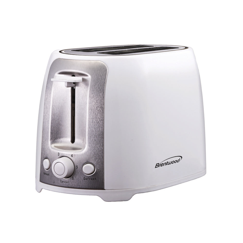Brentwood Ts-292W 2 Slice Cool Touch Toaster ; White And Stainless Steel