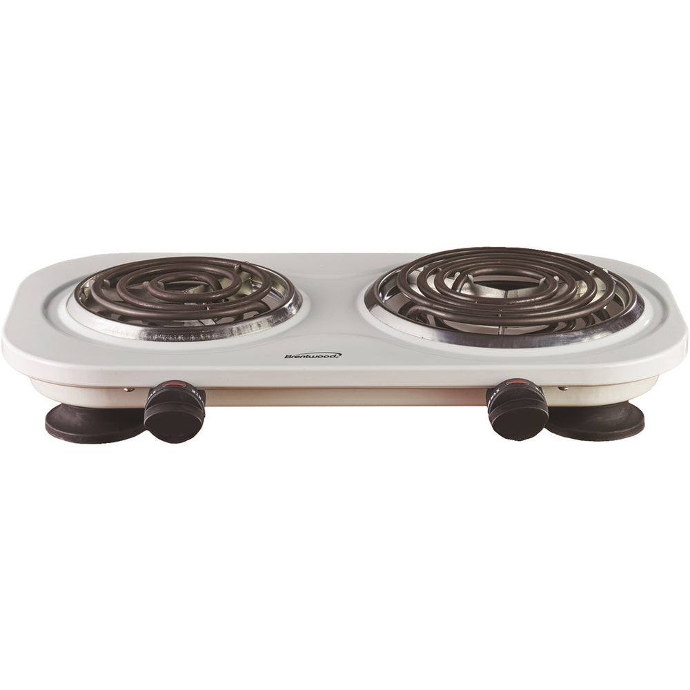 Brentwood TS-361W Electric Double Burner with 1,500W Power & Adjustable Heat Image 1