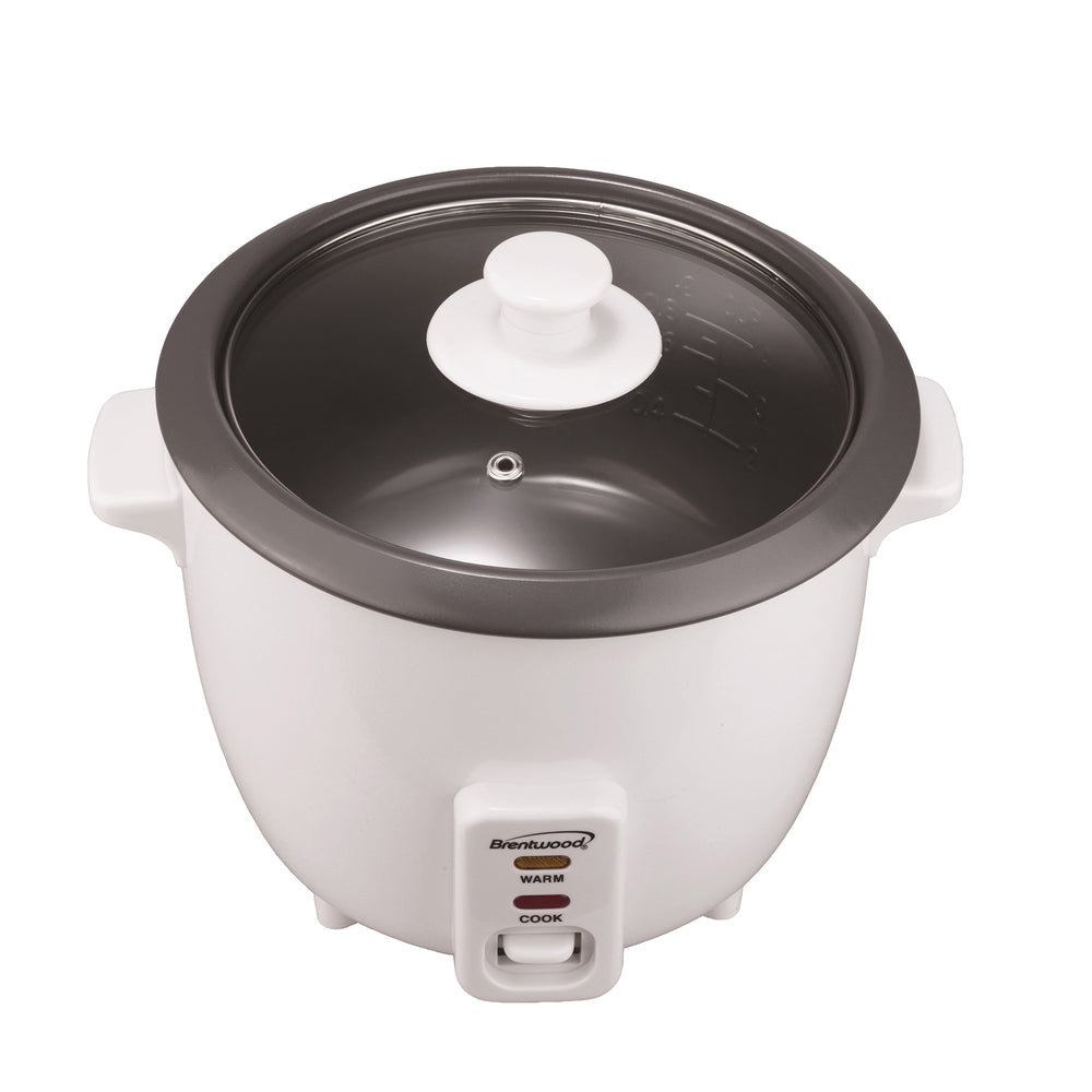 Brentwood TS-480S 15 Cup Rice Cooker with Non-Stick Steamer in White