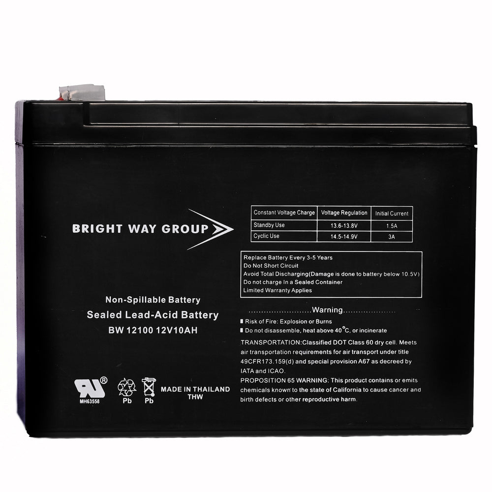 Bright Way Group Bw 12100 F2 0186 12V 10A Sld Ld Acd Bat