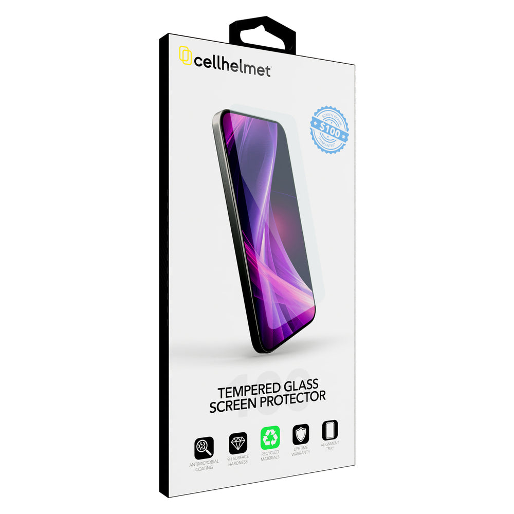 Cellhelmet ST-120-C300 iPhone 16e Tempered Glass with Application Tray & USD300 Screen Repair Guarantee