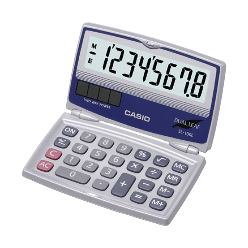 Casio SL-100L Foldable Calculator - Pocket Basic, Silver