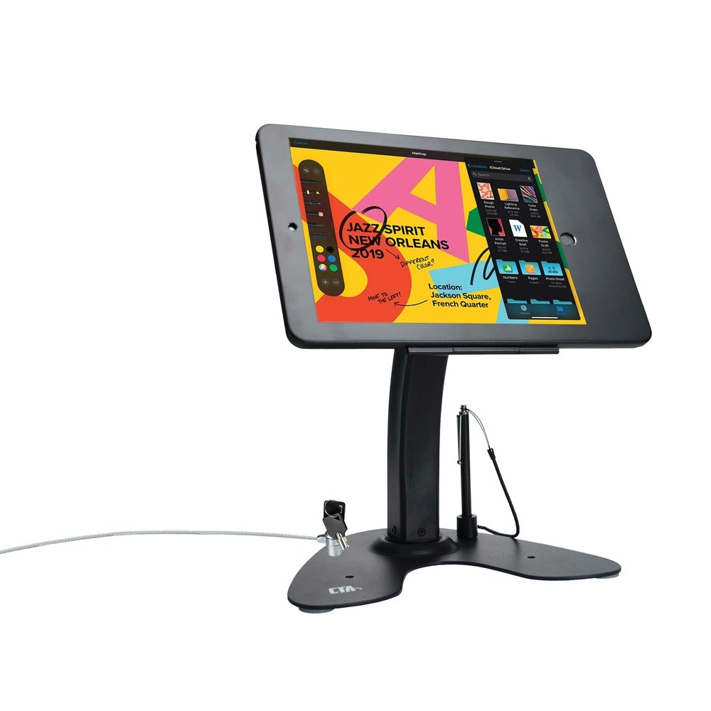 CTA Digital PAD-ASKB10 Dual Security Kiosk Stand for 10.2-Inch iPad - Rotating Case with Lock and Cable