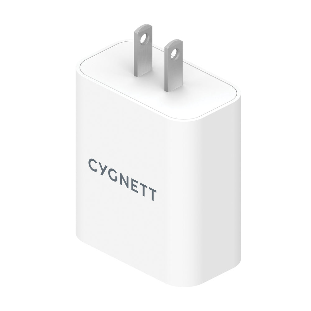 Cygnett CY3887POFLW 38W Dual Port Wall Charger with USB-C Power Delivery
