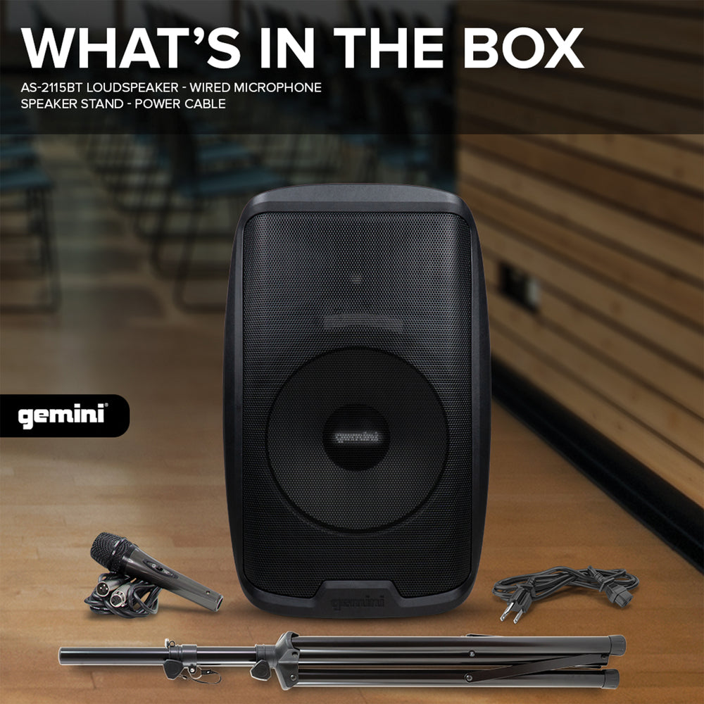 Gemini AS-2115BT-PK 15" Bluetooth Loudspeaker