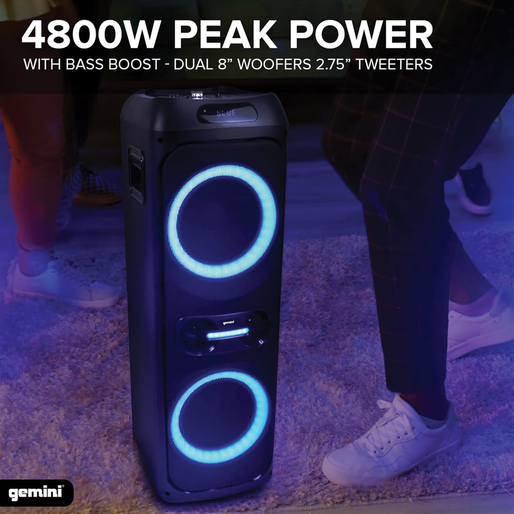 Gemini GHK-2800 Bluetooth Speaker System with Party LED Lights