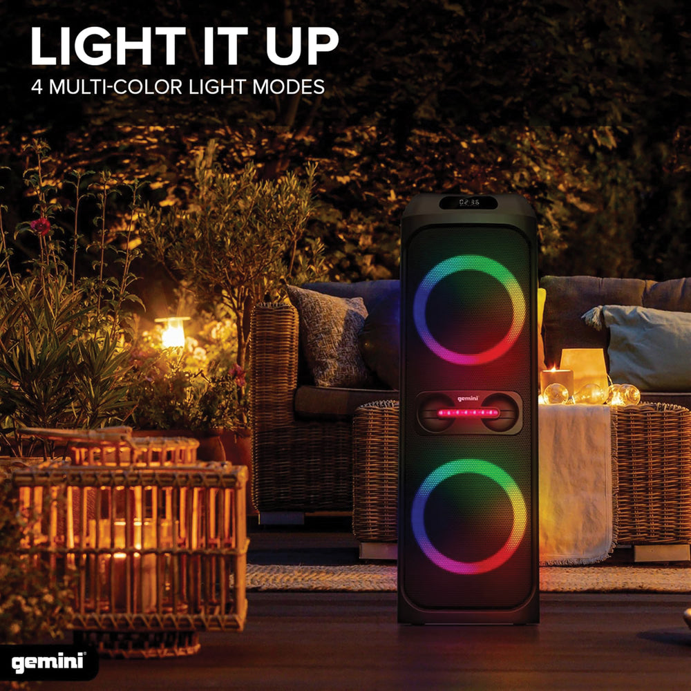 Gemini GHK-2800 Bluetooth Speaker System with Party LED Lights