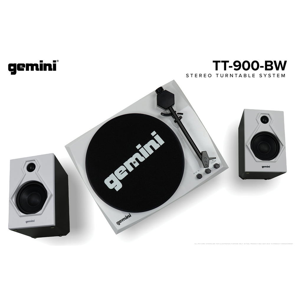 Gemini TT-900BW Vinyl Record Player with Bluetooth and Dual Stereo Speakers