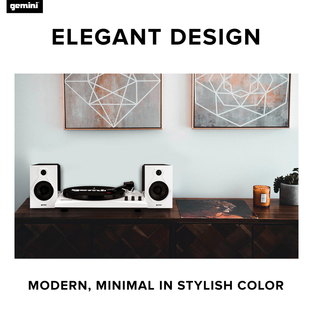 Gemini TT-900BW Vinyl Record Player with Bluetooth and Dual Stereo Speakers