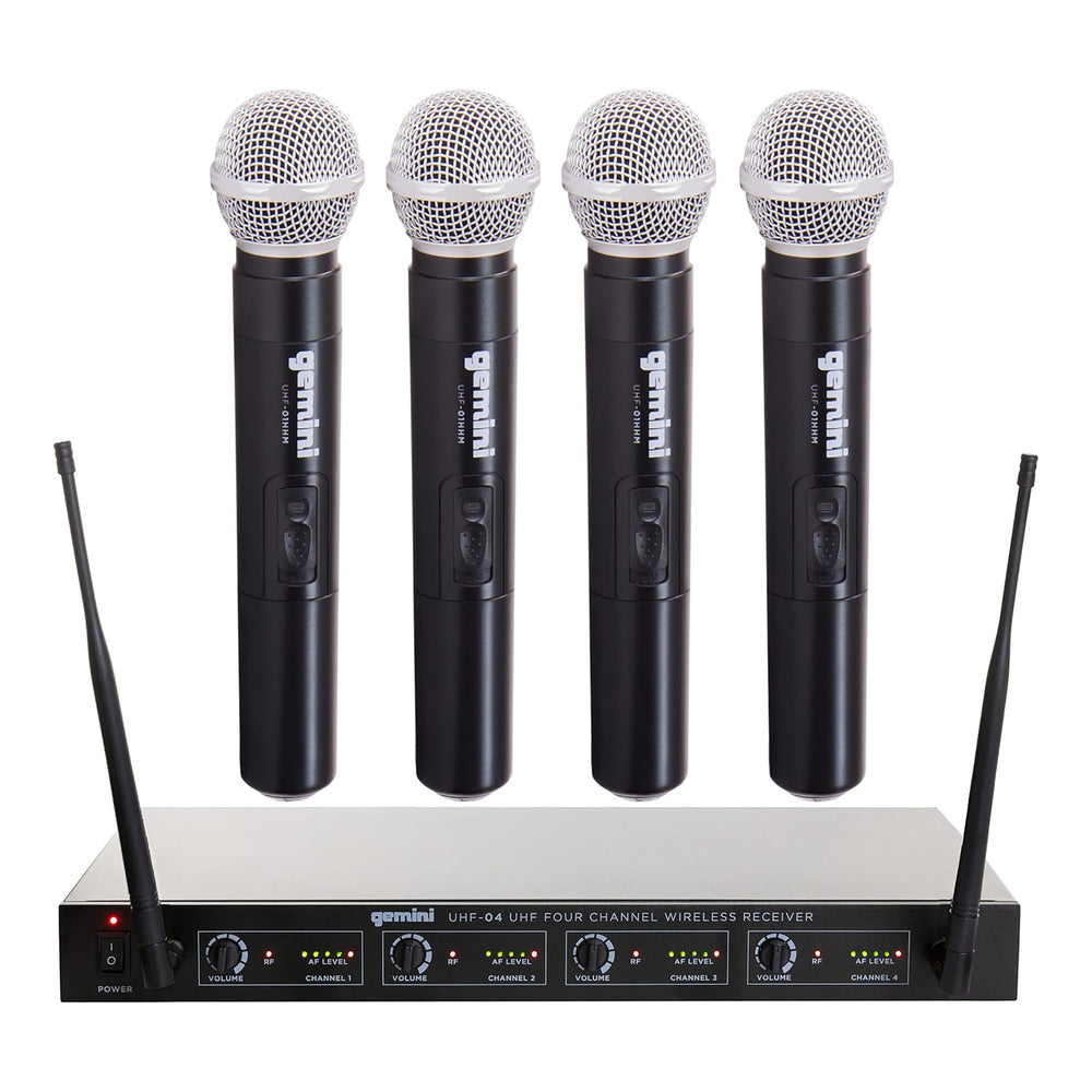 Gemini UHF-04M-S1234 Wireless Microphone System with 4 Handheld Mics Image 1