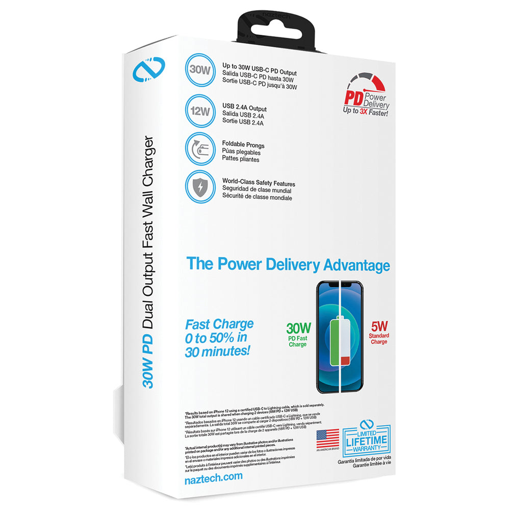 Naztech 15387 30W USB-C Wall Charger with Power Delivery Image 1