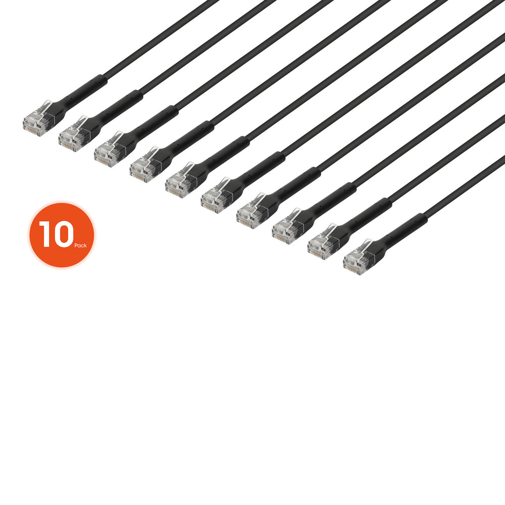 Intellinet 745185 Cat6 U/UTP Flexiboot Slim Patch Cable 3ft Black