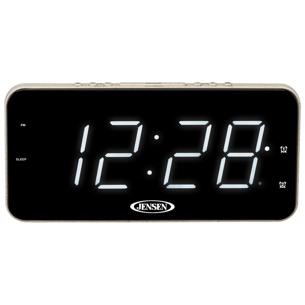 Jensen JCR-212 AM/FM Dual Alarm Clock Radio with 1.8" LED Display Image 1