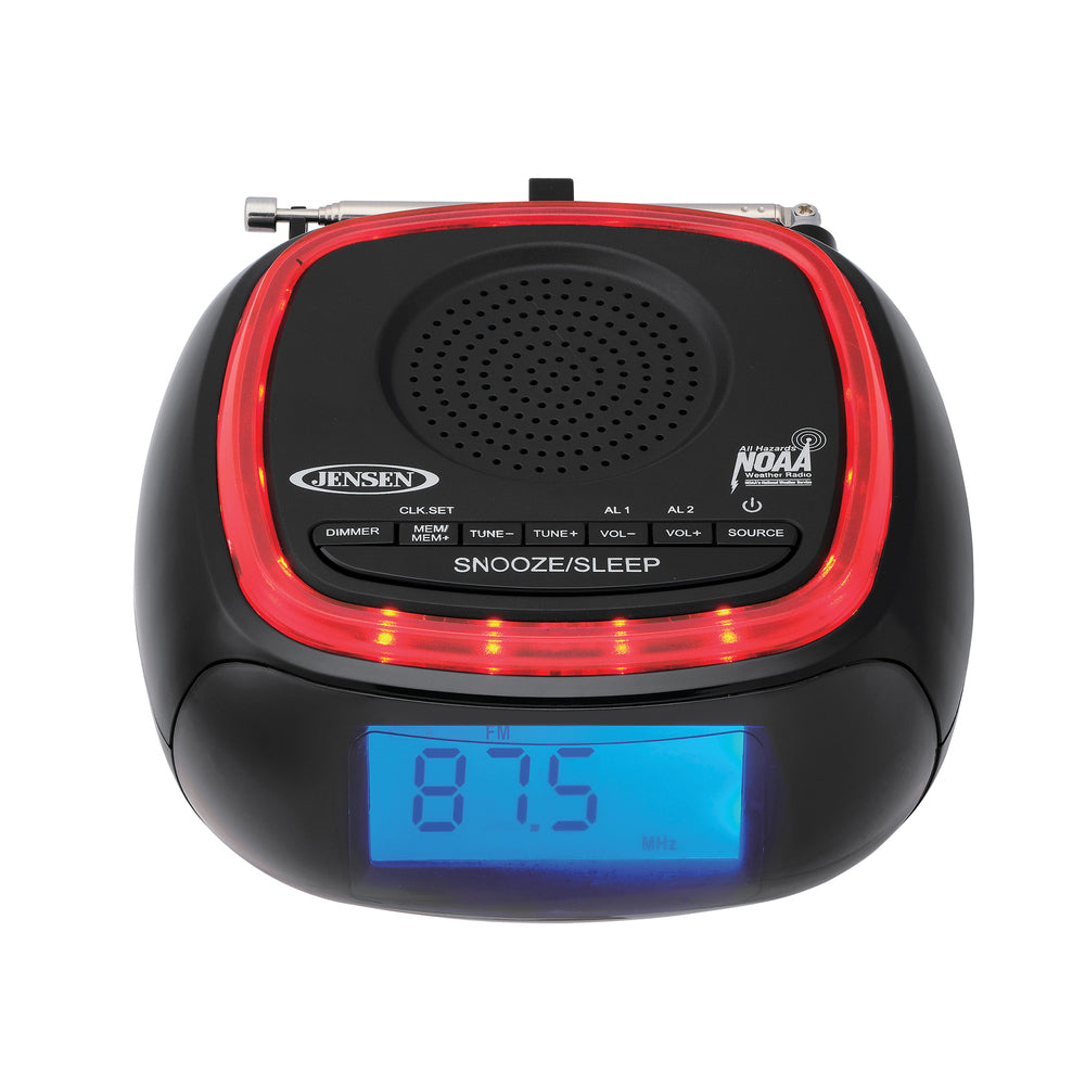 Jensen JEP-725 AM/FM Weather Band Clock Radio - Built-in Weather Band