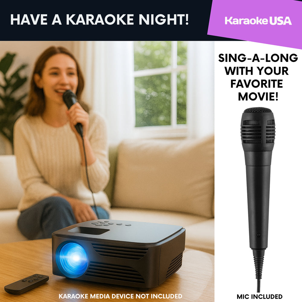 Karaoke USA KPROJ720013M Mini Bluetooth Projector Set with Screen and Microphone