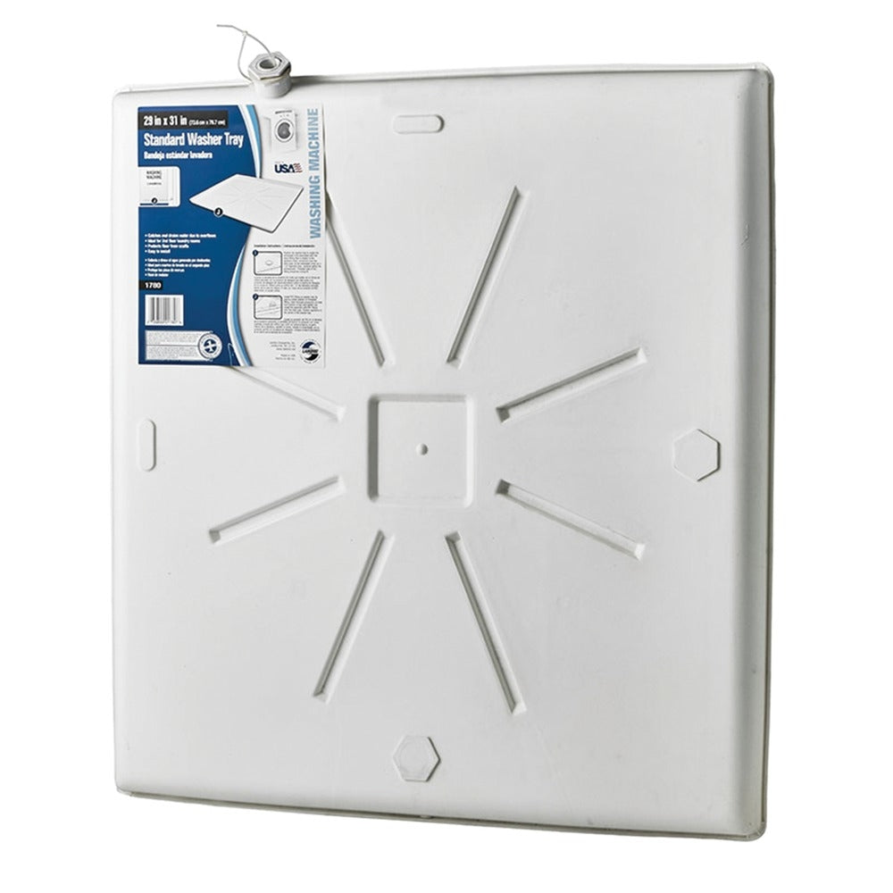 Lambro 1781 Oversized Washing Machine Tray - Collects and Drains Water for Second-Floor Laundry Rooms