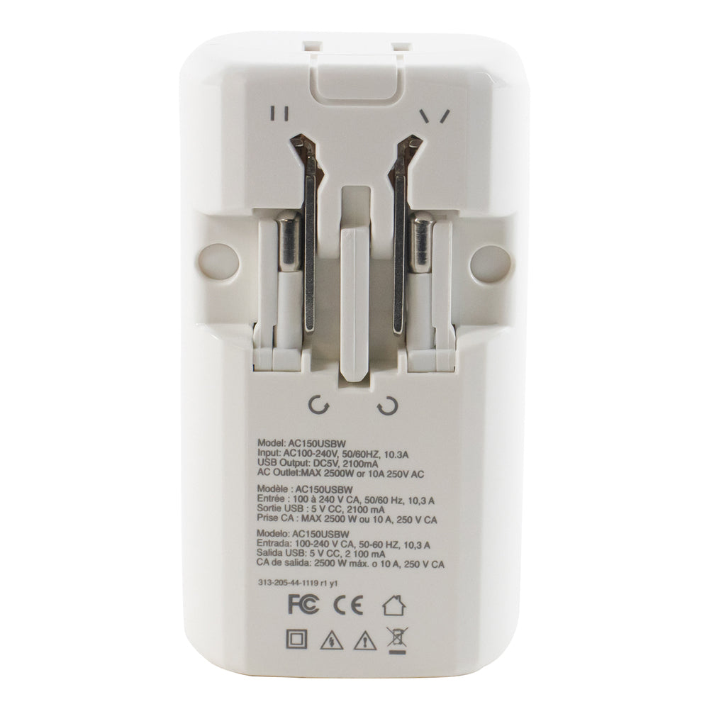 Lenmar AC150USBW All-in-1 Adapter White - USB Image 1