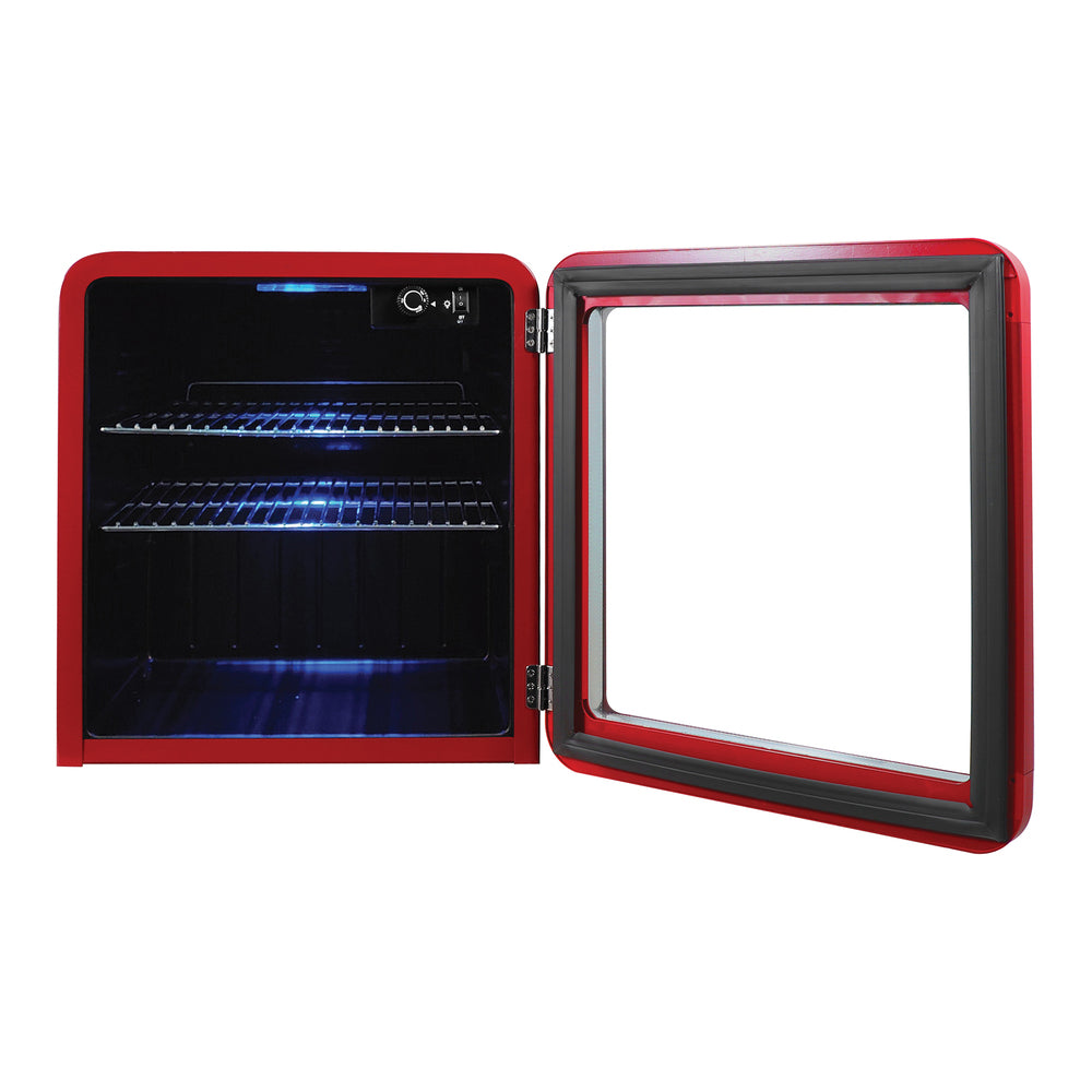 Magic Chef MCBC17CHR Beverage Cooler with LED Light, Red