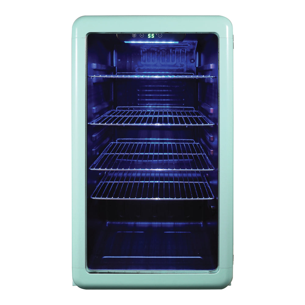 Magic Chef MCB34CHM 3.4Cuft Retro Beverage Cooler Green LED Display