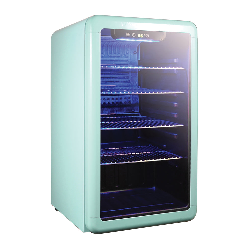 Magic Chef MCB34CHM 3.4Cuft Retro Beverage Cooler Green LED Display